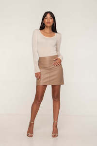 2NDSKIN - DYLAN MINI SKIRT SESAME WAS $579