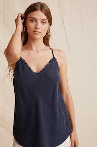 Shirts Tops: BELLA DAHL - FRAYED CAMI ENDLESS SEA