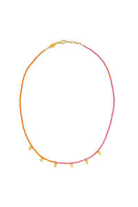 Gift Guide: GOLD SISTER - TWIST OF FATE NECKLACE PINK & ORANGE