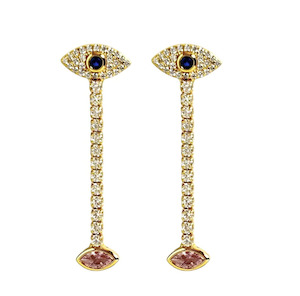 Gold Sister: GOLD SISTER - JAMMIN EARRINGS GOLD & CRYSTAL