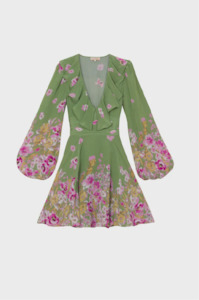 BY TIMO - CREPE SHIRT DRESS GREEN FIELD WAS $689