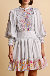 BYTIMO - COTTON SLUB MINI DRESS FLOWER MARKET DRESS WAS $689