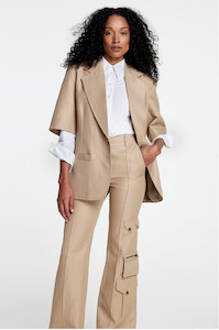 Jackets: SMYTHE - SHORT SLEEVE BLAZER STONE