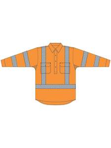 X Taped Closed Front Hi Vis Cool Lightweight Drill Shirt