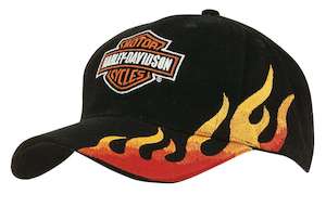 Cap with Flame Embroidery