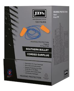 Sales agent for manufacturer: JB's SOUTHERN BULLET CORDED EARPLUG (100 PAIR)