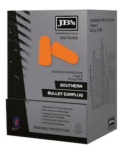 JB's SOUTHERN BULLET EARPLUG (200 PAIR)