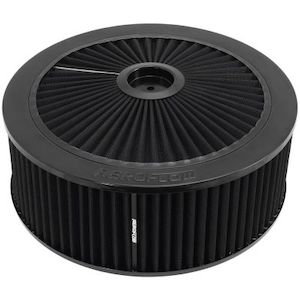 Air Filtration: Aeroflow 14" x 5" Full Flow Air Filter Assembly, Black (AF2251-3070)