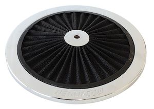 Air Filtration: Aeroflow Chrome Full Flow Air Filter Top Plate (AF2851-0901)