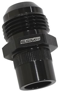 Air Filtration: Aeroflow Press In Cover Breather Adapter - Black (AF708-10-03BLK)