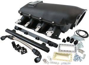 Engine Components: Aeroflow GM LS Cathedral Port Low Rise EFI Modular Intake Manifold, Black Finish (AF6263-5000)