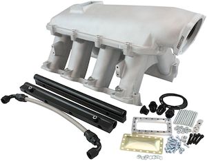 Engine Components: Aeroflow GM LS Rectangle Port Hi Rise EFI Modular Intake Manifold, Natural Cast Finish (AF6063-6001)