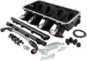 Aeroflow Low Rise EFI GM LS Rectangle Port Intake ManifoldBase, Black Finish (AF6279-6003)