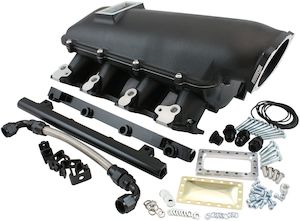 Aeroflow GM LS Rectangle Port Low Rise EFI Modular Intake Manifold, Black Finish…