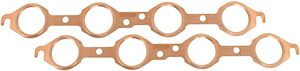 Exhaust: Aeroflow GM LS Round Port Copper Embossed Exhaust Gaskets (AF1854-1004)