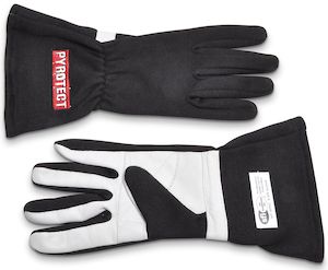 Safety Equipment: Pyrotect Pro Series Reverse Stich SFI-5 2-Layer Nomex Gloves, Black (PYGP200420)