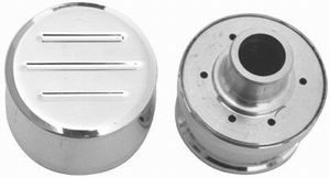 Breathers Adapters: RPC Aluminium Push-in Air Breather with 1" Neck, Polished Ball Milled Style (RPCR6101)