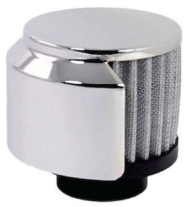 RPC Chrome Steel Clamp-on Open Filter Breather with Shield, 3" Tall (RPCR9517)