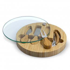 Glass Bamboo Cheese Board