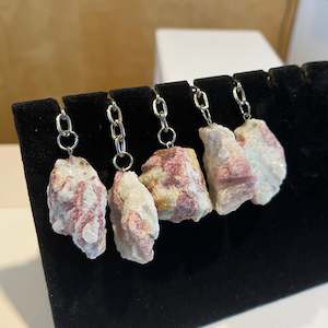 Pink Tourmaline Rough Keychain