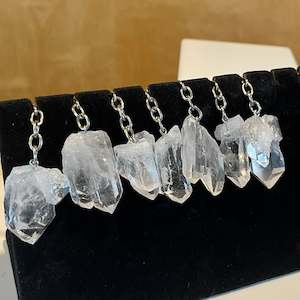 Clear Quartz Point Keychain