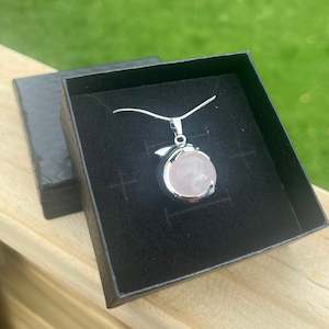 Rose Quartz Dolphin Sphere Pendant