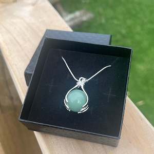 Green Aventurine Hand Sphere Pendant