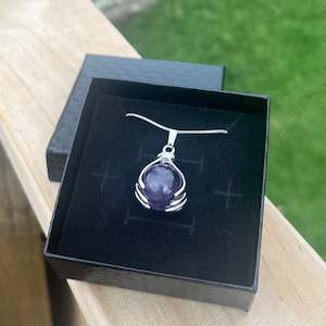 Amethyst Hand Sphere Pendant