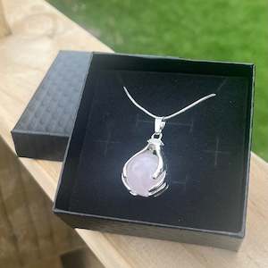 Rose Quartz Hand Sphere Pendant