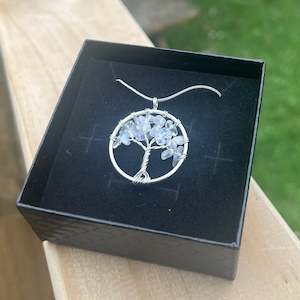 Opalite Tree Of Life Crystal Chip Pendant