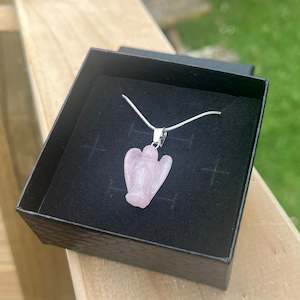 Internet only: Rose Quartz Angel Necklace