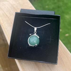 Green Aventurine Dolphin Sphere Pendant