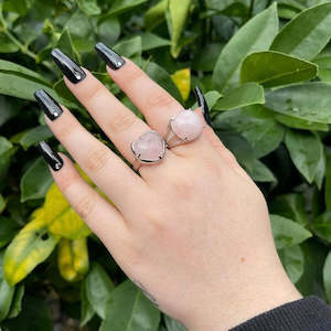 Rose Quartz Heart Ring