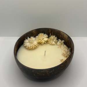 White Floral Coconut Candle