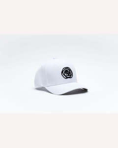 Rose Road Baseball Cap - White/Black Rose