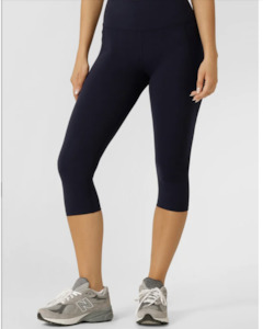 Lorna Jane Amy Phone Pocket 3/4 Tech Leggings - French Navy