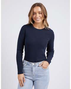 Clothing: Foxwood Scoop Long Sleeve Rib - Navy