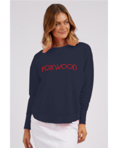 Foxwood Simplified Metallic Crew - Navy/Red