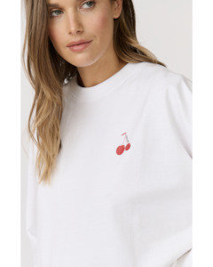 Cartel & Willow Ada Slim Sweater - White/Cherry