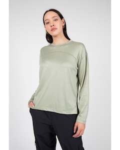 Clothing: Marlow Half Time Long Sleeve Top - Eucalyptus