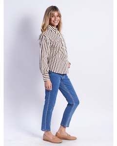 Clothing: Leoni Ralph Shirt - Chocolate Stripe