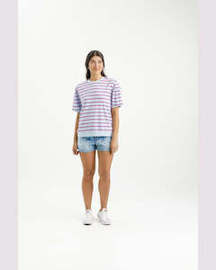 Home Lee Wylder Tee - Orchid Stripe with Mini X