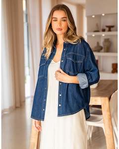 Foxwood Daisy Overshirt - Dark Blue Denim