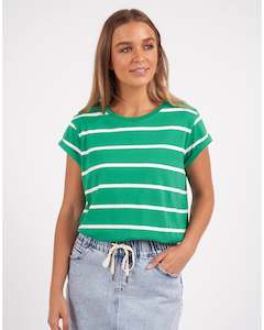 Foxwood Manly Stripe Tee - Bright Green