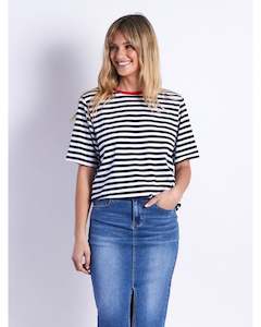 Leoni Brunswick Tee - Navy Stripe