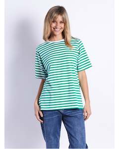 Leoni Brunswick Tee - Green Stripe