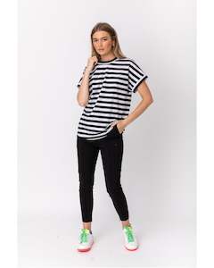 Alexandra Sanford Tee - Black & White Stripe