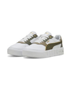 Puma Cali Court  Luxe Sneaker - Puma White/Loden Green