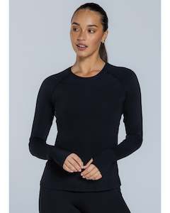 Clothing: Abi and Joseph Morning Stretch Long Sleeve Top - Black