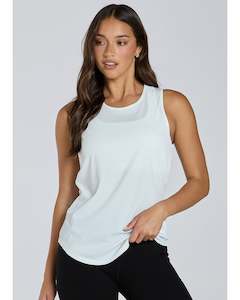 Abi and Joseph Walk on by Mesh Back Tank - White